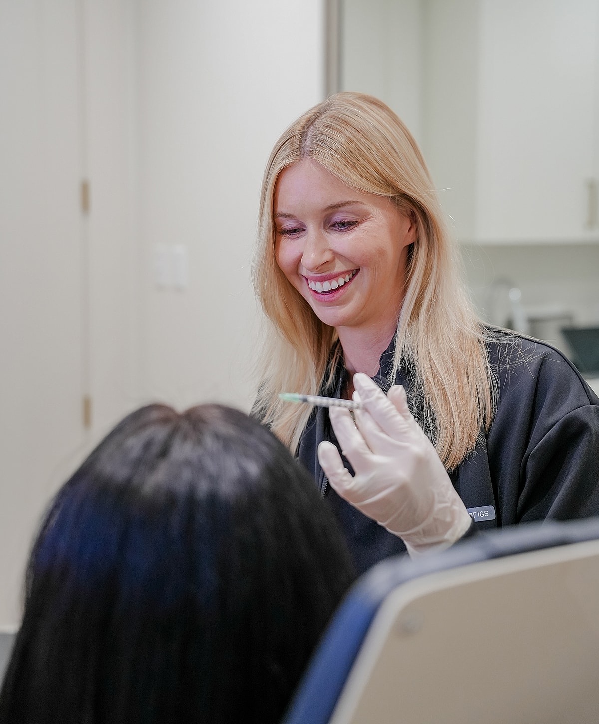 Medical professional preparing for a procedure.