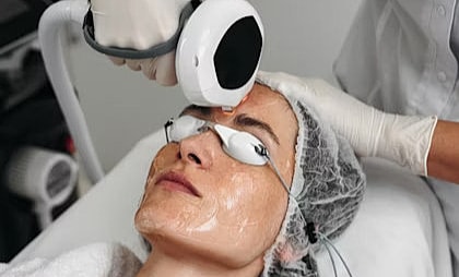 Woman receiving IPL photofacial