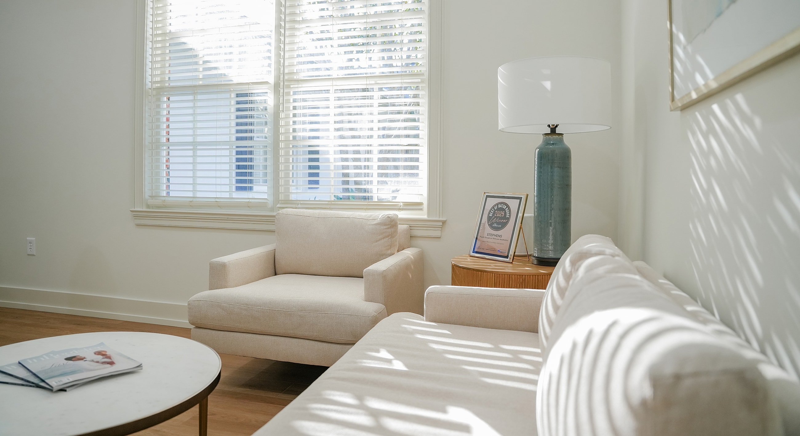 Bright and cozy living room with natural light.