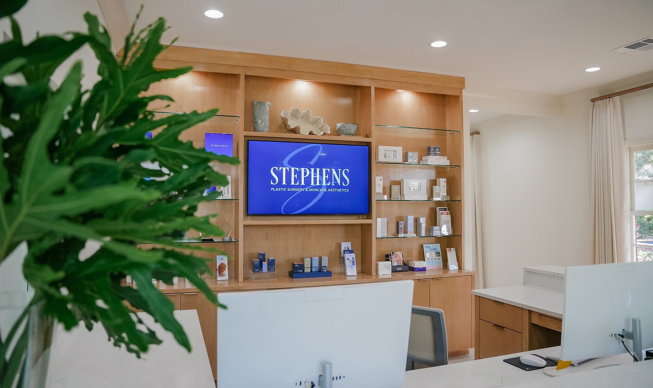 Reception area of a plastic surgery clinic